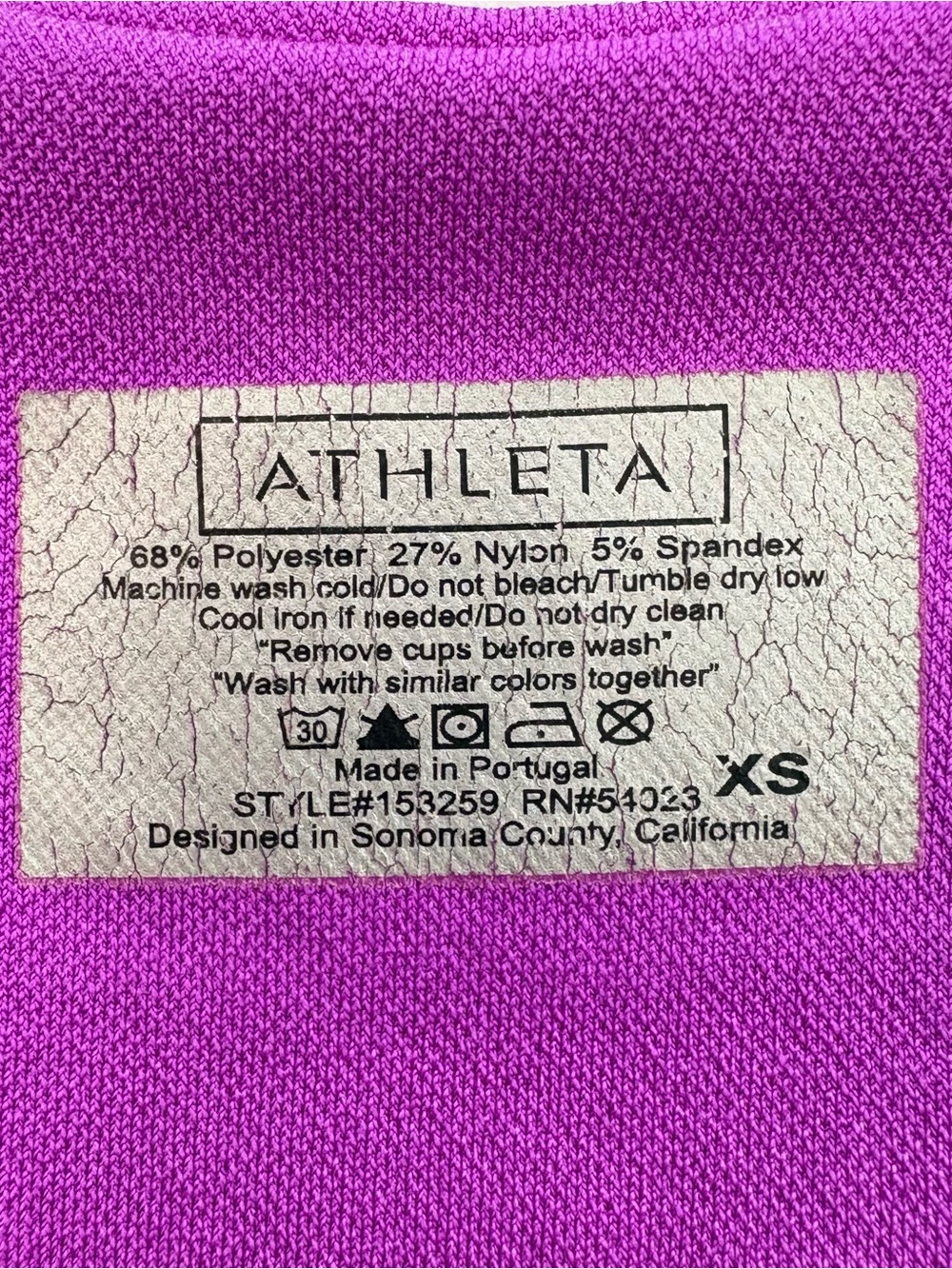 ATHLETA Purple Seamless Racerback Sports Bra XS Workout Yoga Activewear - Picture 3 of 6